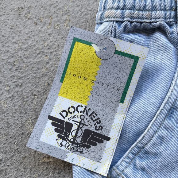 Deadstock 90s Dockers Jeans 28x30 Pleated Denim Levi’s Baggy Acid Wash Vintage - Picture 5 of 14